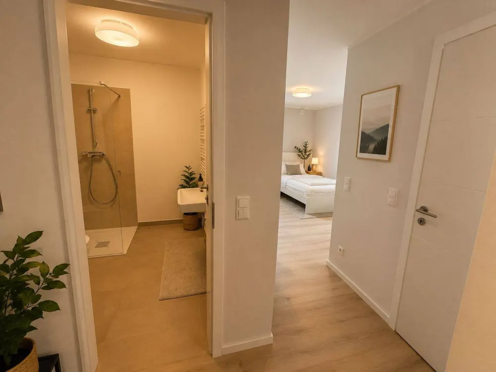 Modernes, voll möbliertes Studio-Apartment mit Balkon/Terrasse, All-inclusive & sofort bezugsfertig