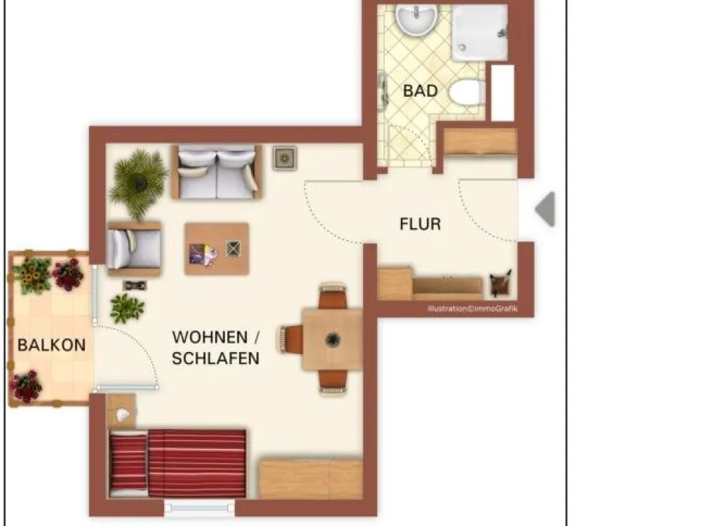 Möbliertes 1-Zi.-Apt./ furnished Apt. inkl. WIFI near TU Dresden
