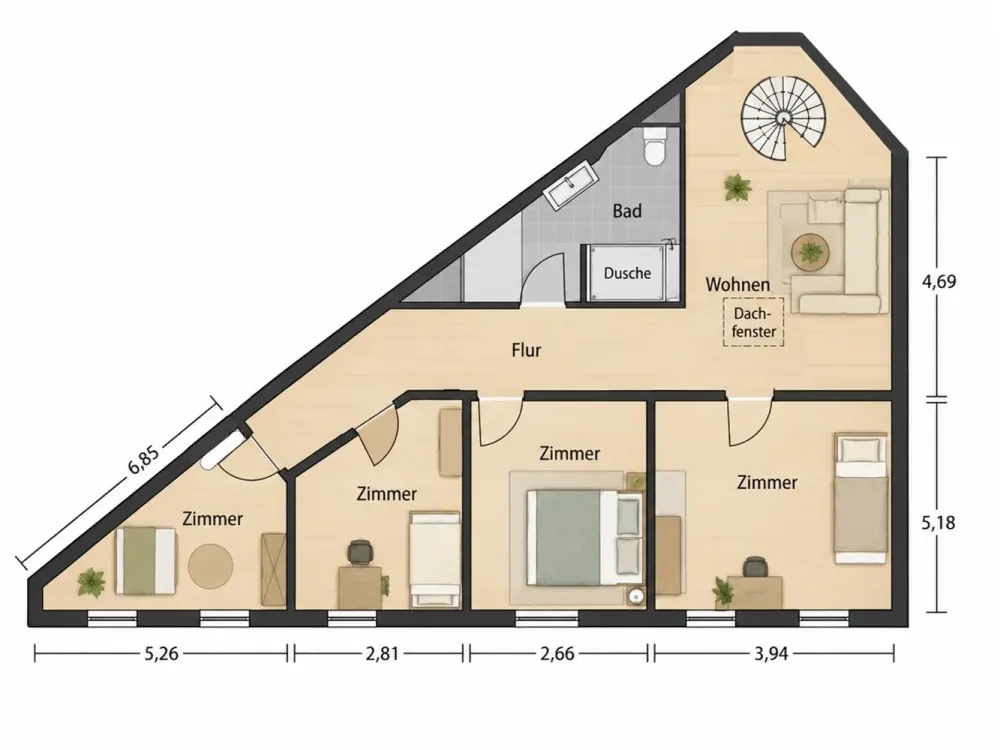 WG's aufgepasst I eigenes Hinterhaus | offene Küche | 2 Bäder | ab sofort