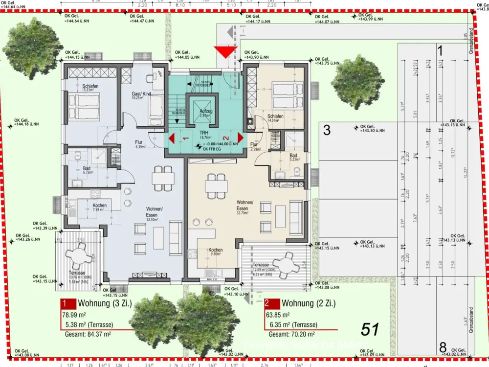 Wohnung mit Terrasse: schöne 2 und 3 Zimmer-Wohnung in Bad Lippspringe 70 m²