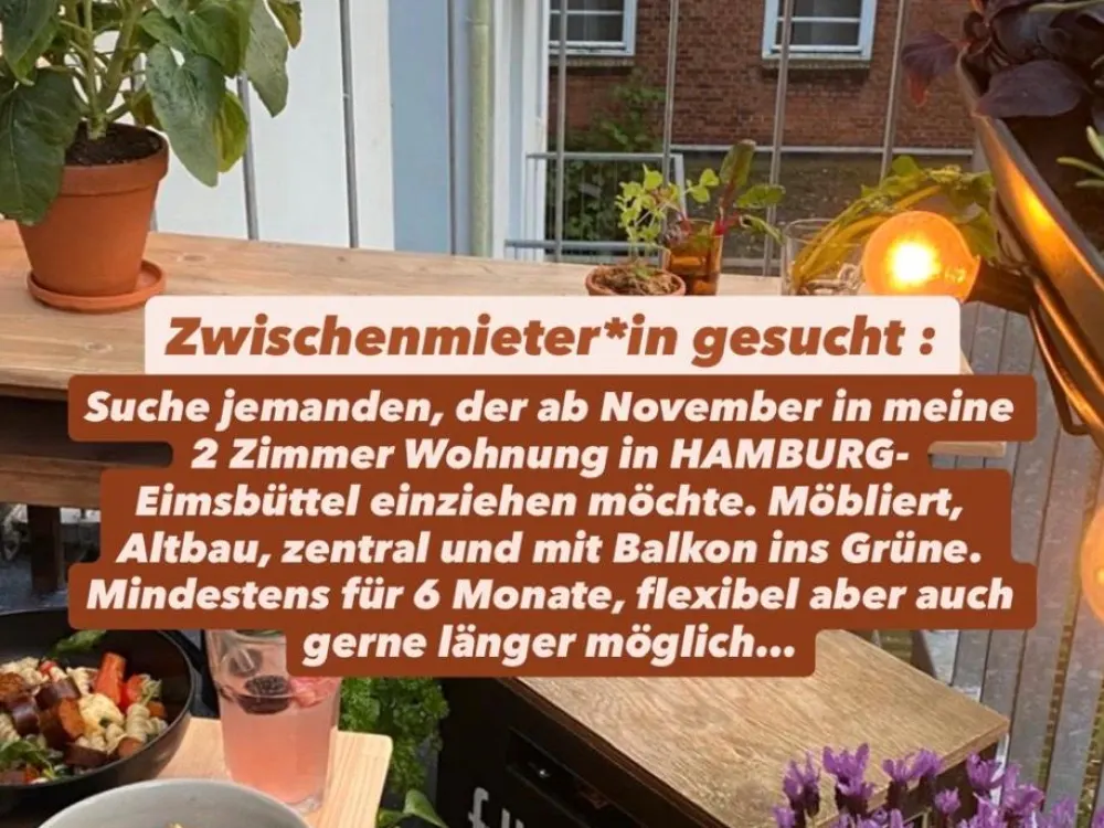 2 Zimmer Wohnung möbliert, ca. 43qm in Hamburg-Eimsbüttel