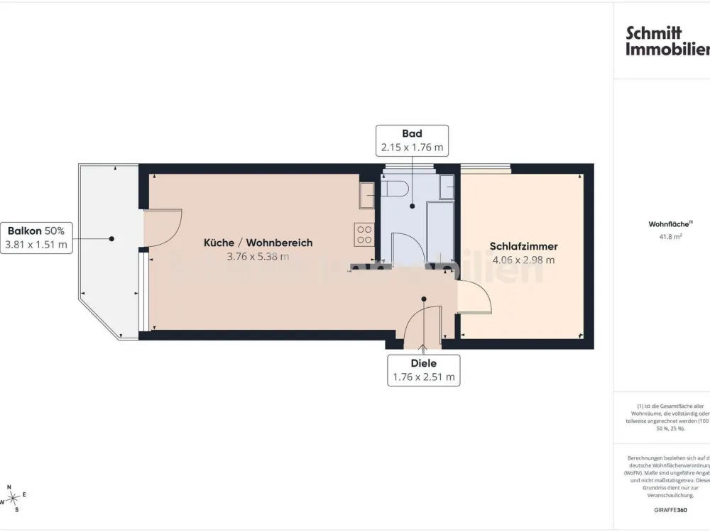 Helle 2-Zimmer-Wohnung mit Balkon direkt am Frankfurter Stadtwald