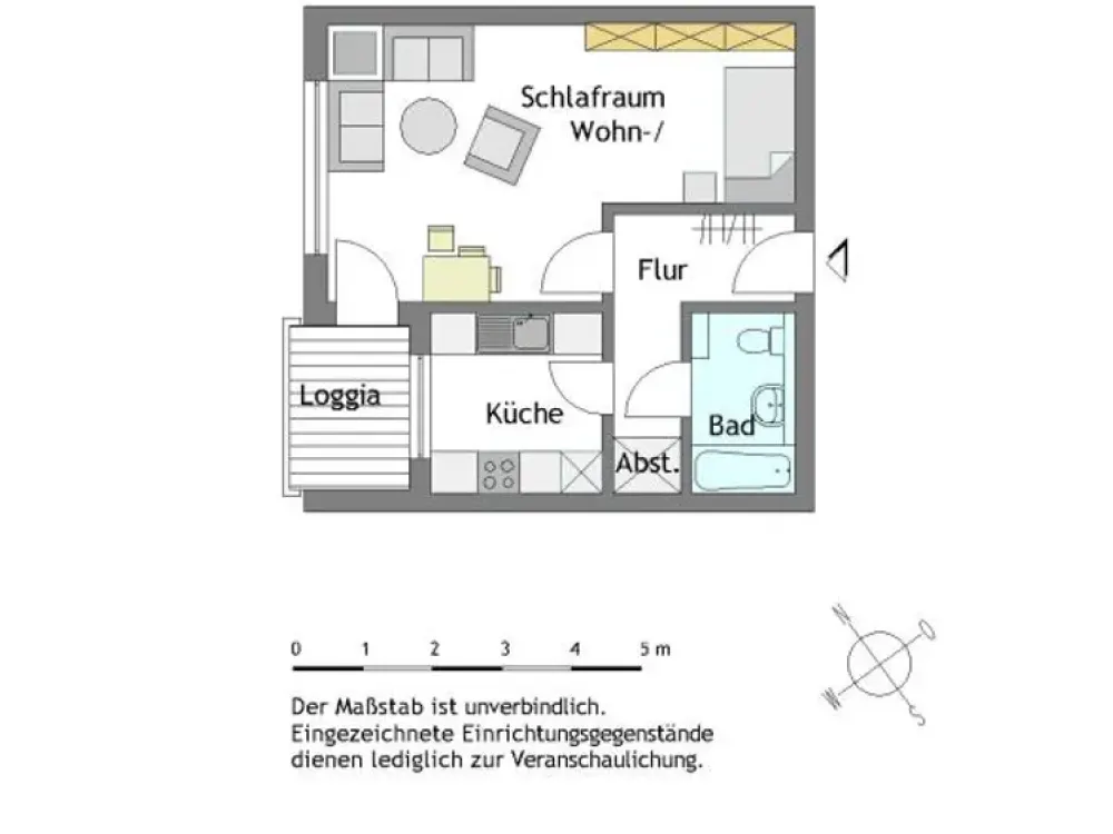1-Zimmer-Singlewohnung in Mülheim-Saarn