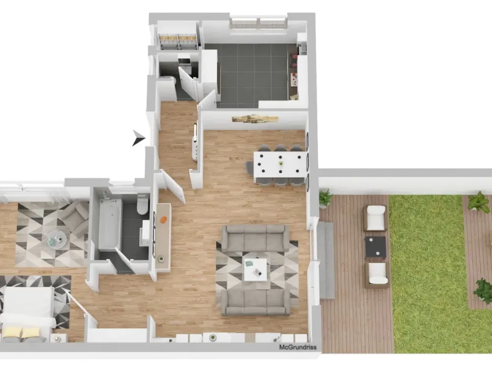 Erdgeschosswohnung mit eigenen Garten zu vermieten!