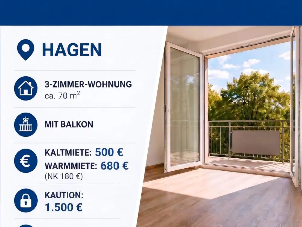 Großzügige & helle 3-Zimmer-Wohnung in idealer Lage in Hagen