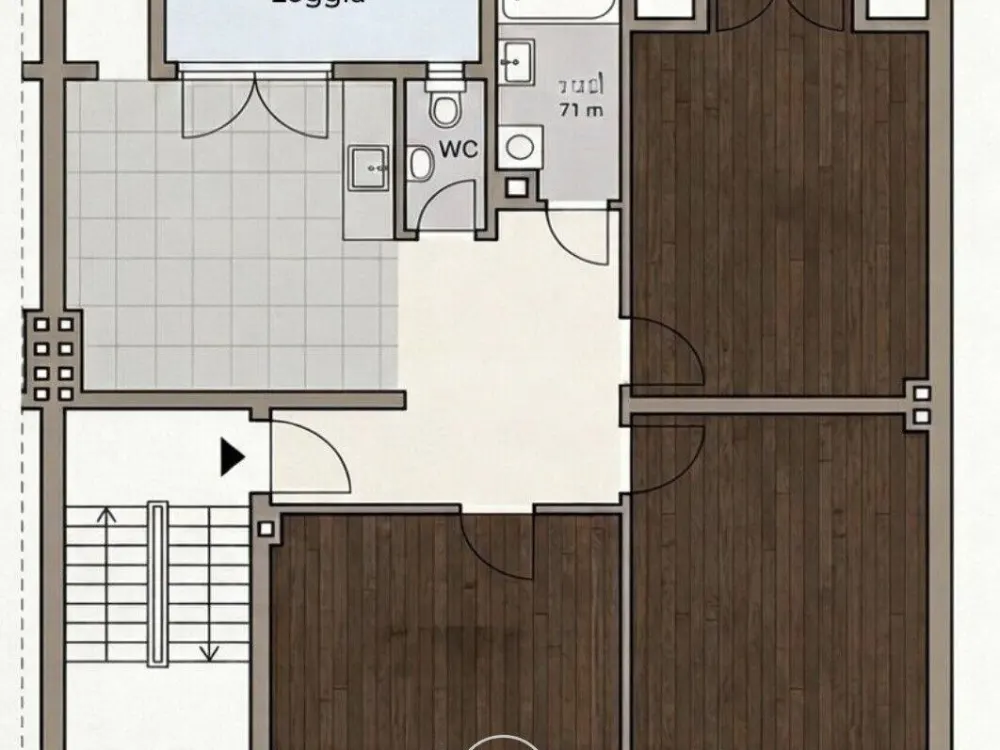 3-Zi.-Altbauwohnung - mit Loggia & Blick über die Dächer von St. Jobst