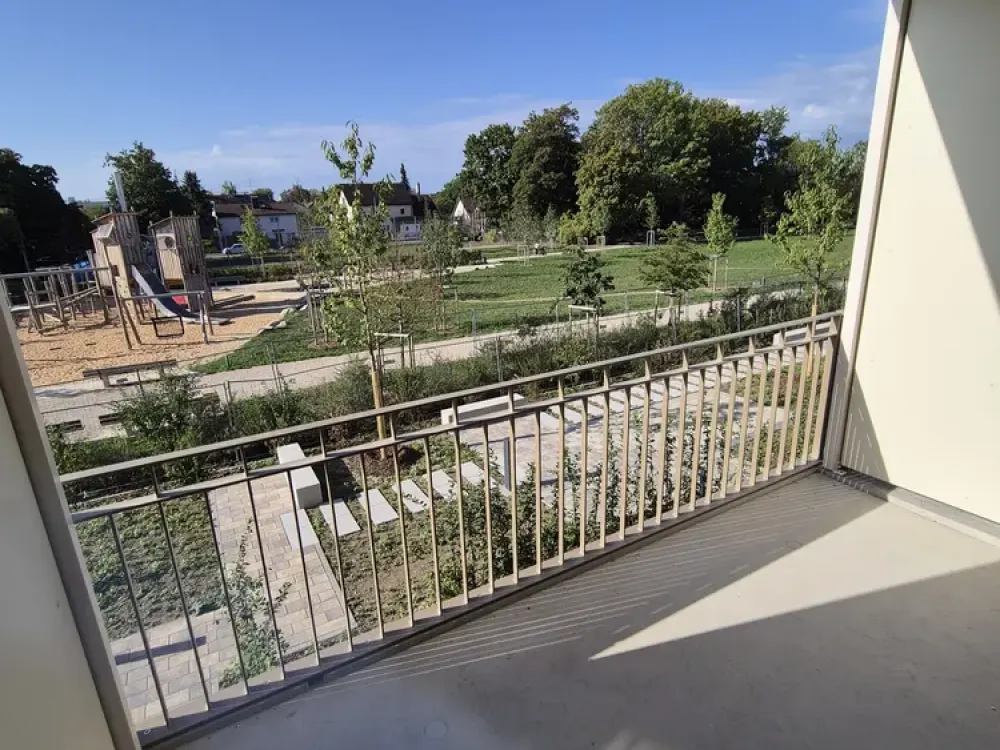 2-Zimmer-Neubauwohnung (47,77 m²) mit Südbalkon & Parkblick, Erstbezug in Feldmoching
