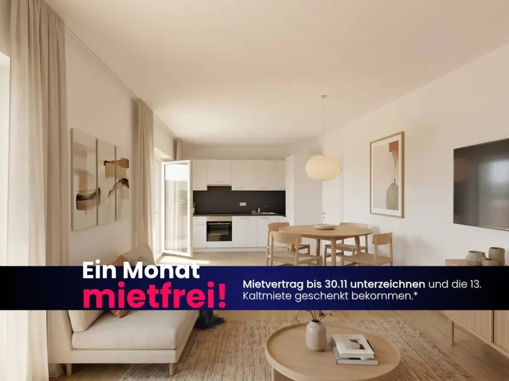 *HERBSTLICH SPAREN* Helle 2-Zi.-Neubauwhg. mit EINBAUKÜCHE und BALKON im Erstbezug