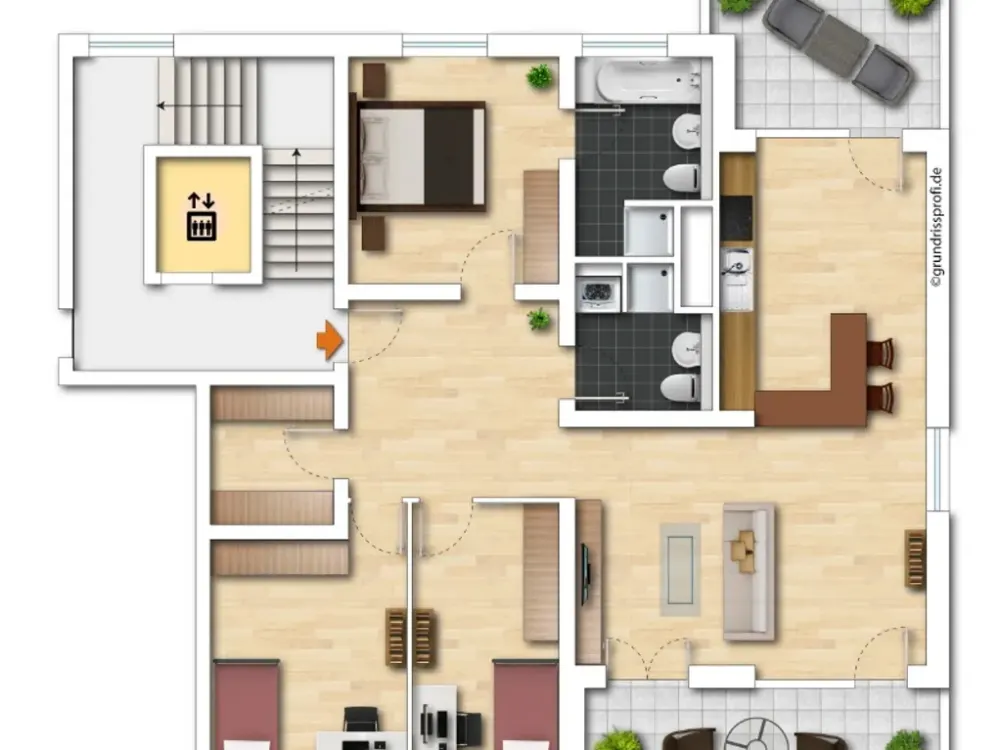 2 Bäder, 2 Balkone: Familienwohnung in Striesen *** EBK möglich ***