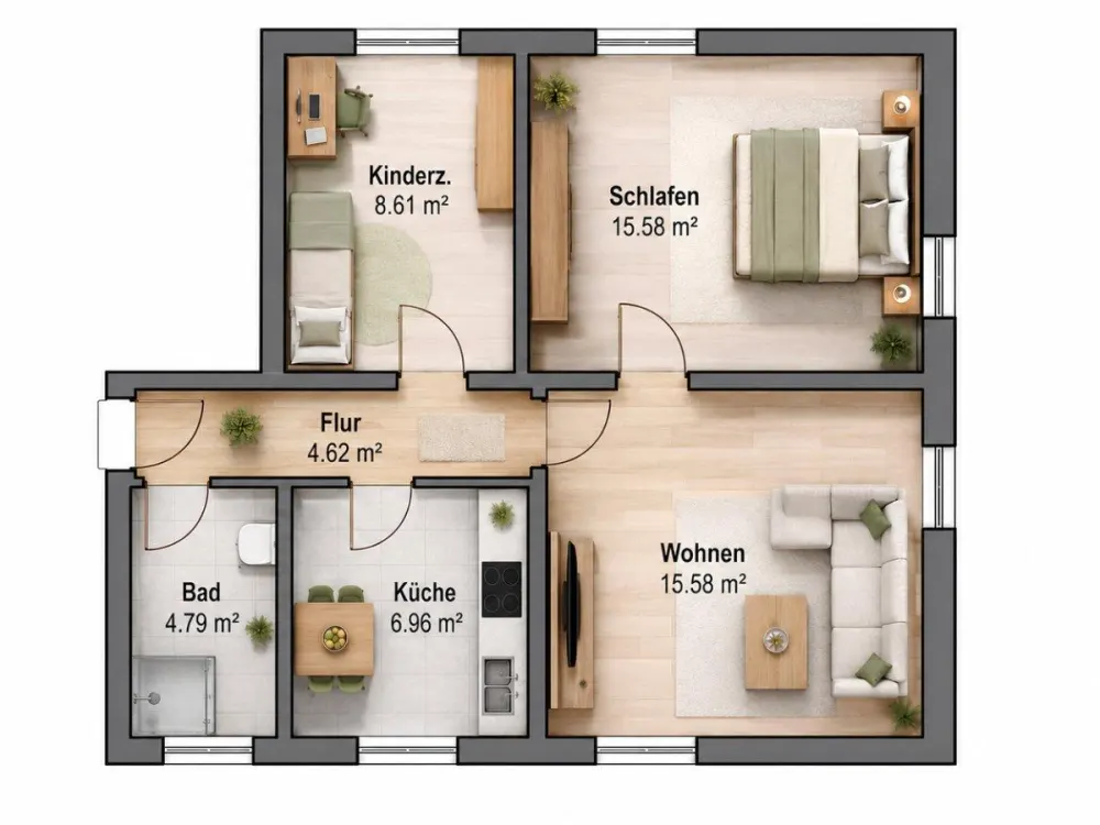 Neubau-Erstbezug: 3 Zi.-Wohnung, Einbauküche & Stellplatz in Lauf