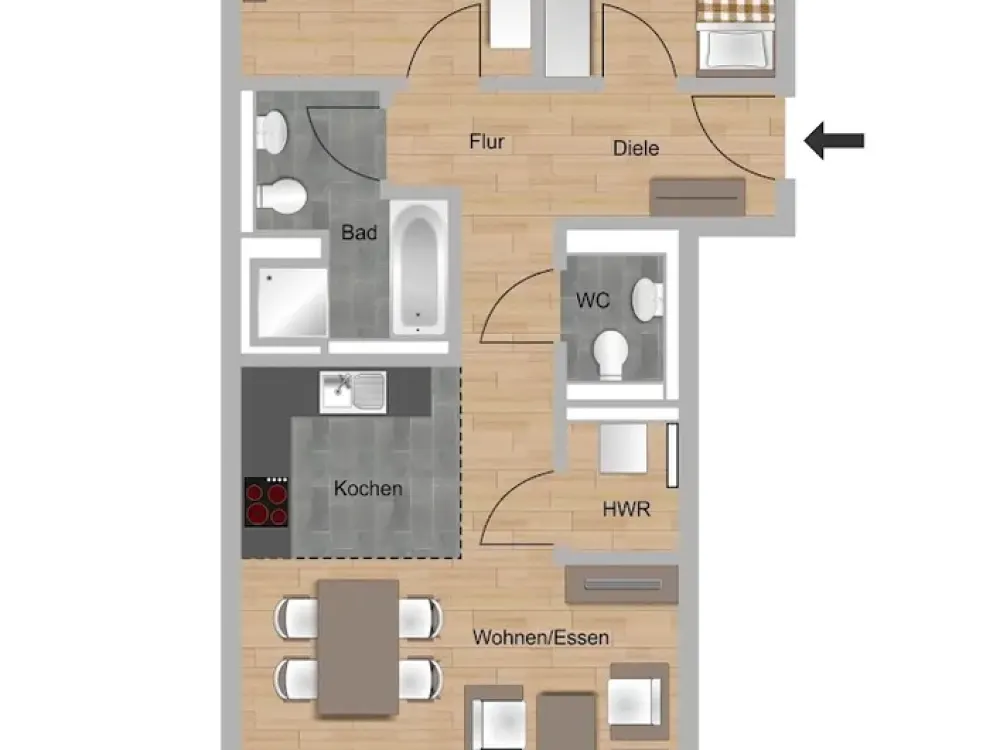 Helle 3-Zimmer-Wohnung im Elisabethentor!