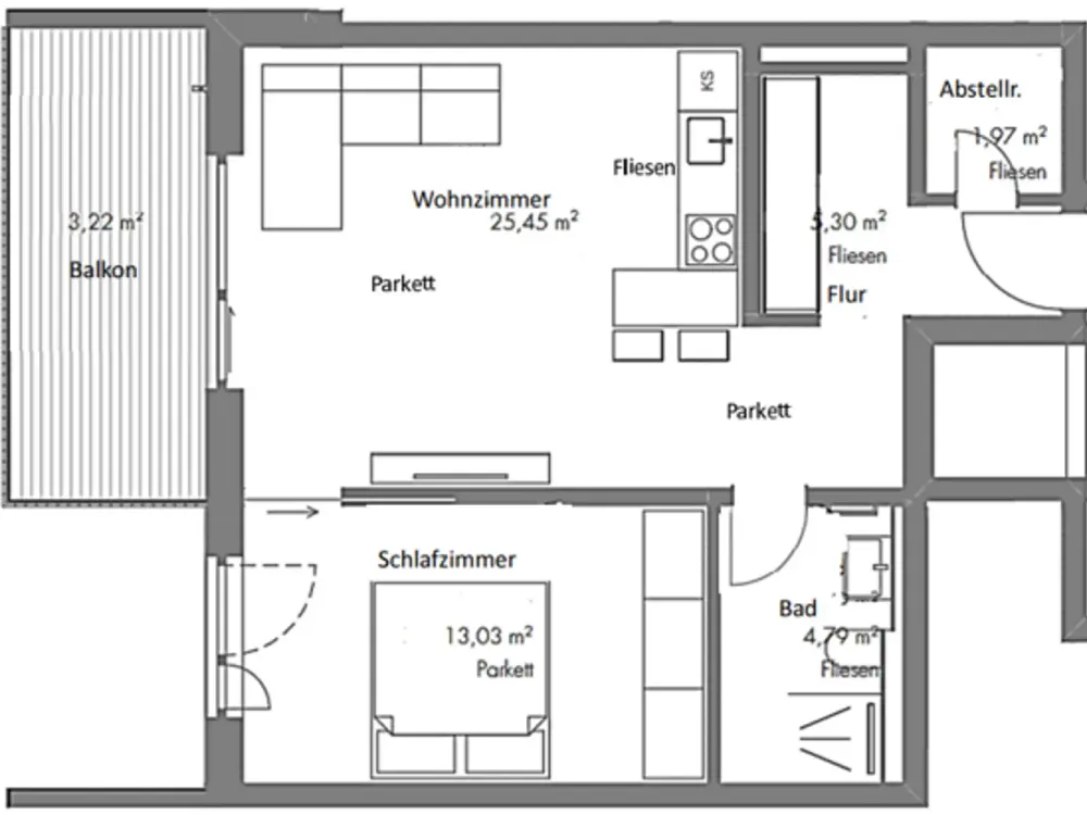 Nachmieter für 2-Zimmer-Apartment in Obermenzing zum 01.11.26 gesucht