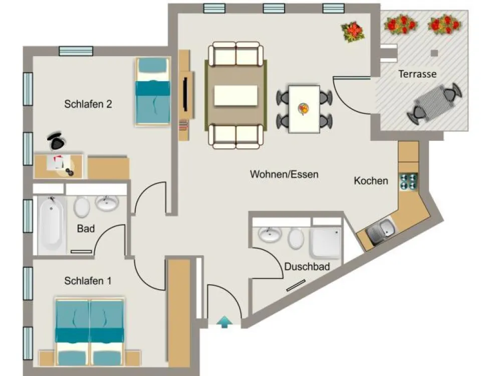 Die passende Wohnung von VIVAWEST - inklusive Küche.