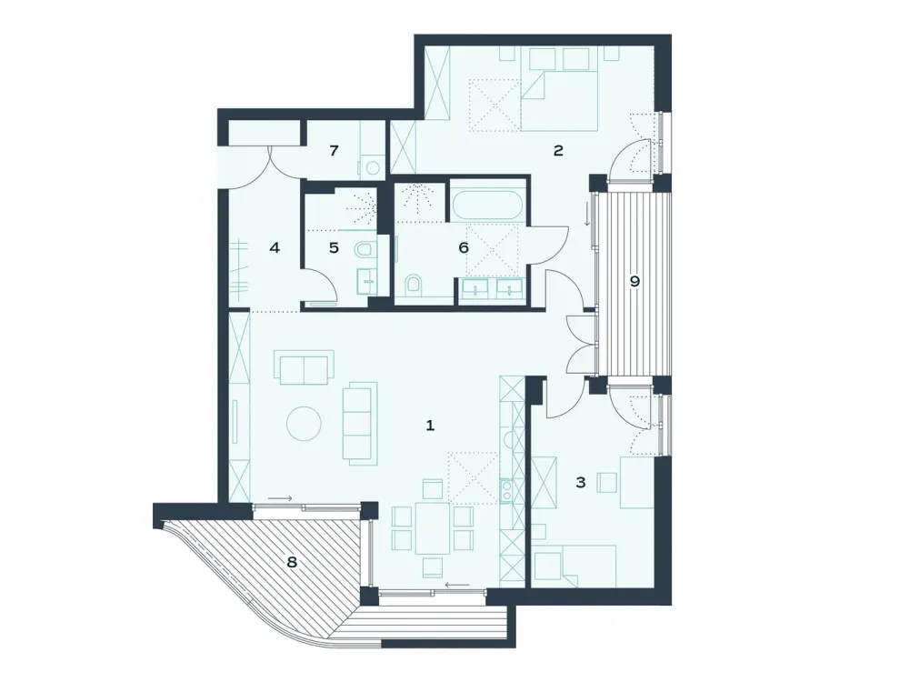 Die Dahme direkt vor der Tür!, Moderne 3-Zimmer-Wohnung mit zwei Balkonen