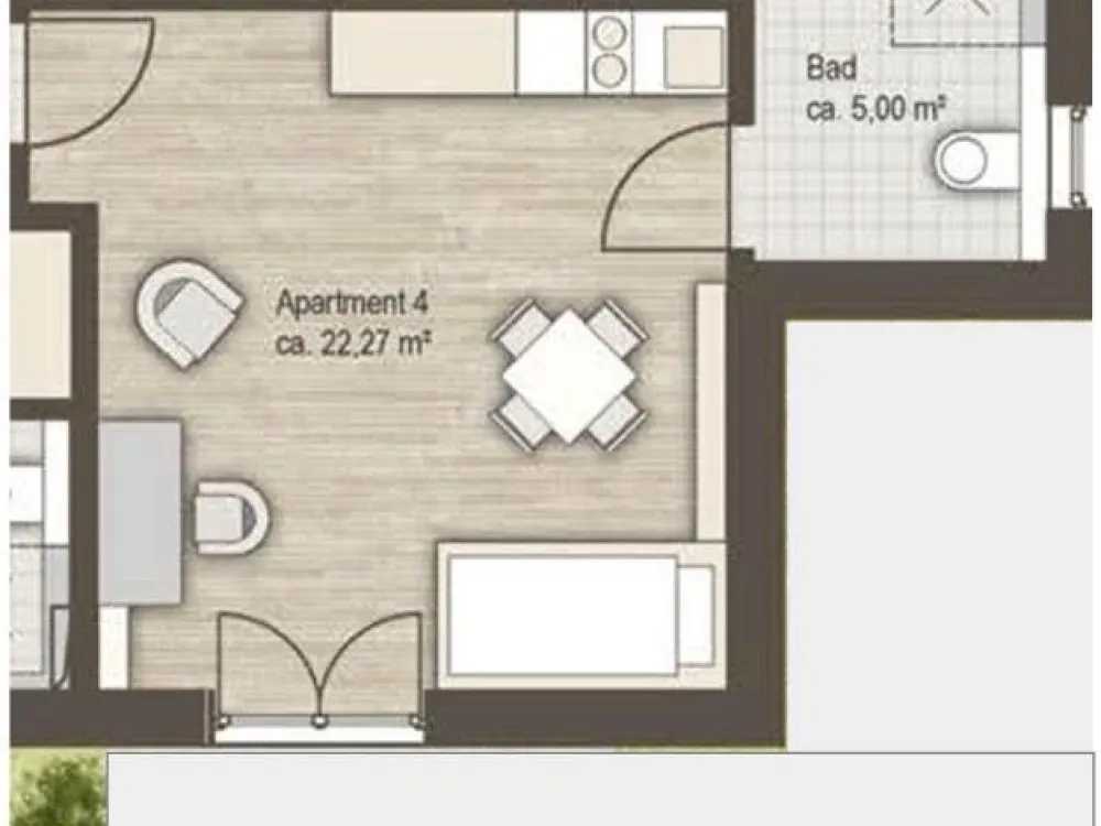 1-Zimmer-Apartment mit Terrasse & optional TG Stellplatz in Haar