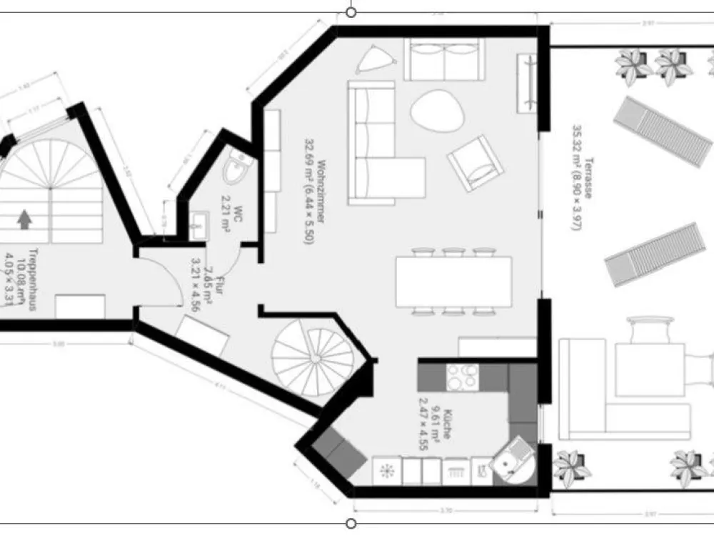 Vermietung: 3,5 Zi. Maisonette Wohnung. 1.240 EUR Kaltmiete