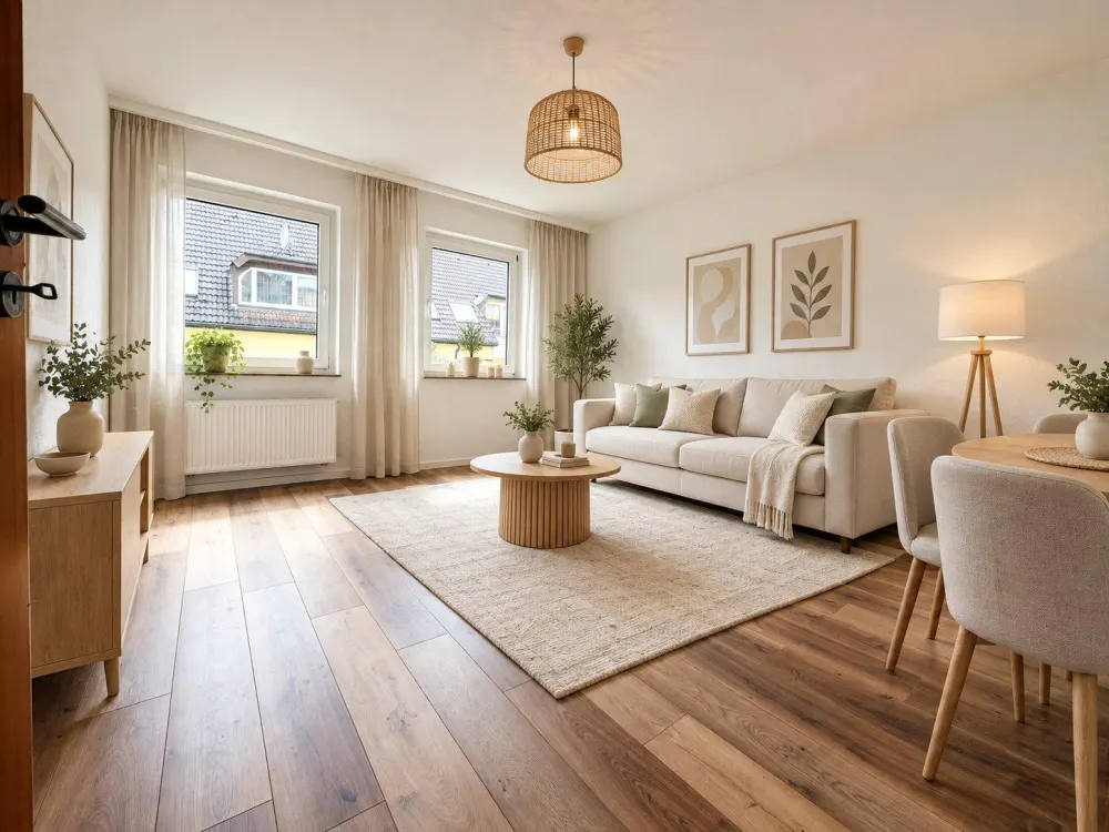 Sanierte 2-Zimmer-Wohnung mit Balkon, 54 m² und Tageslichtbad