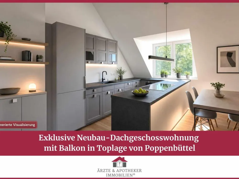 Exklusive Neubau-Dachgeschosswohnung mit Balkon in Toplage von Poppenbüttel