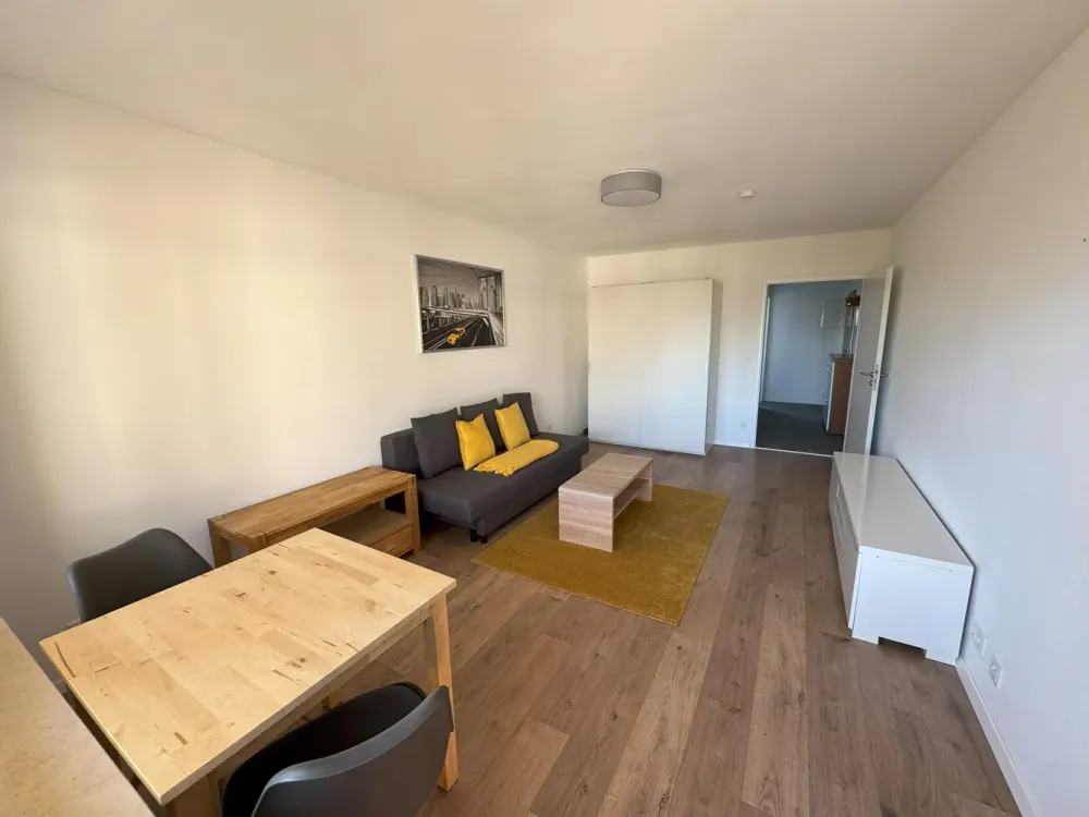 Sanierte, helle und möblierte 1-Zi.-Wohnung (34qm) mit großem Süd-Balkon und separater Küche