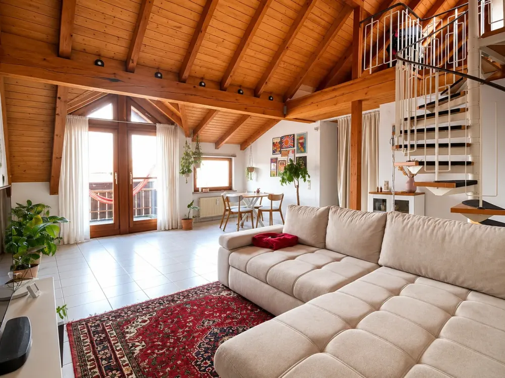 Beneidenswerte 3,5-Zimmer-Galeriewohnung im Atelierstil mit EBK, Balkon und Dachterrasse