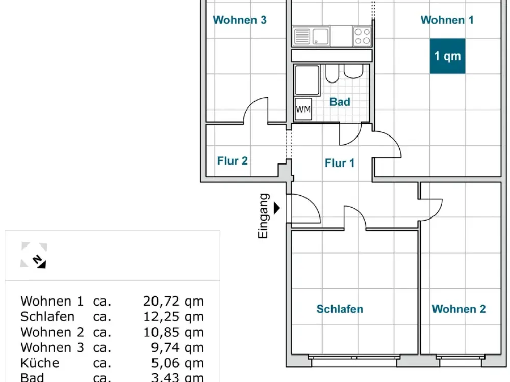 Wir sanieren für Sie: 4-Zimmerwohnung mit Balkon und Aufzug, Bad mit Dusche!