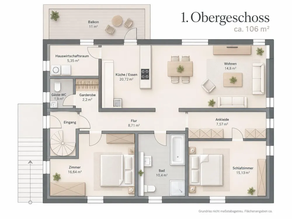Helle 3-Zimmer-Wohnung Parkett, Wärmepumpe, Stellplatz, E-Lade