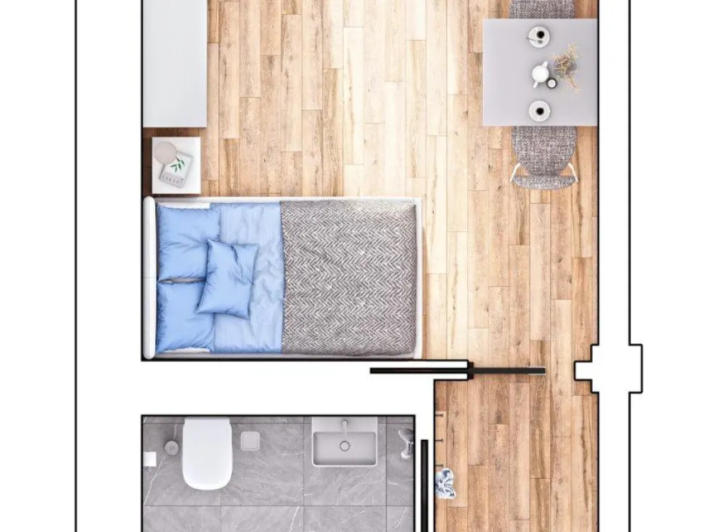1-Zimmer-Apartment mit schönem Balkon