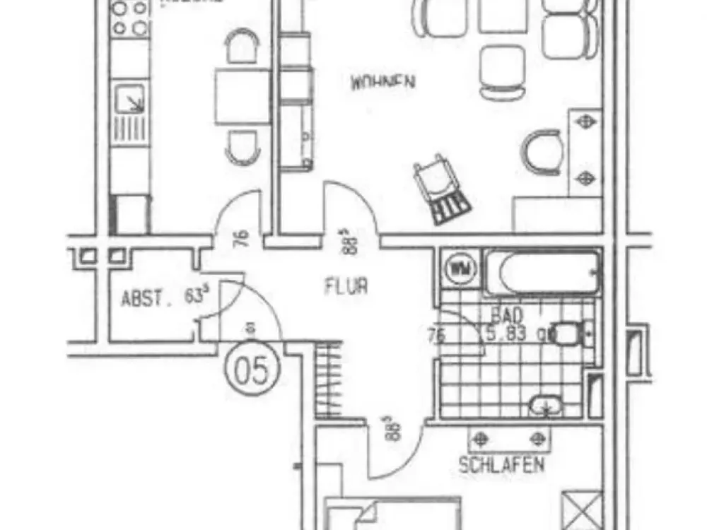Helle 2-Zimmer-Wohnung zu vermieten (ab 1. Oktober)