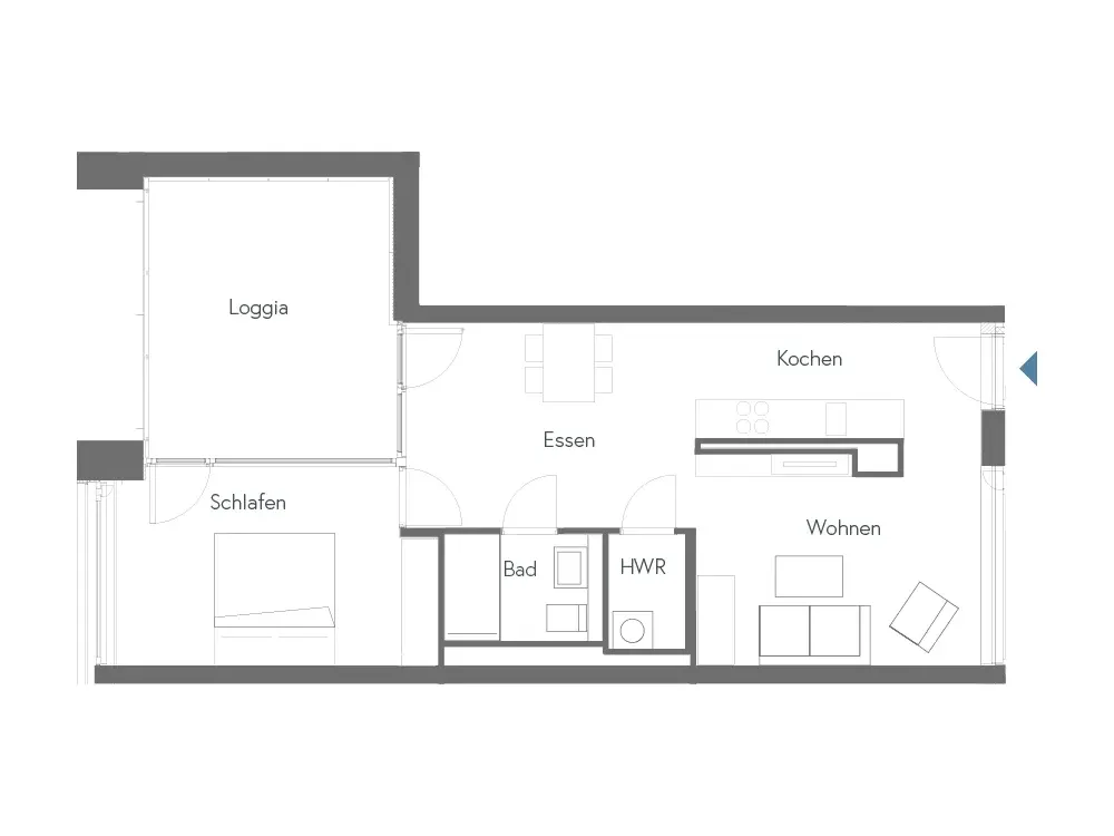 Available Immediately - Great Layout with Huge Loggia in Modern Residential Complex in Berlin-Mitte