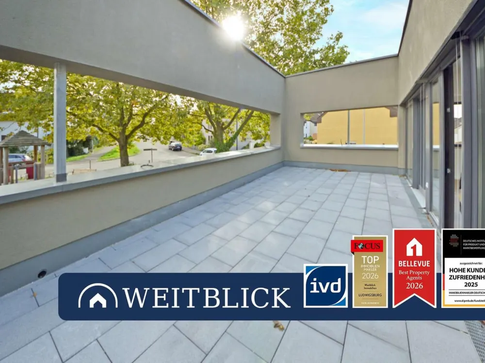 WEITBLICK:Traumhafte 2-Zimmer-Wohnung mit Sonnenterrasse in Tamm!