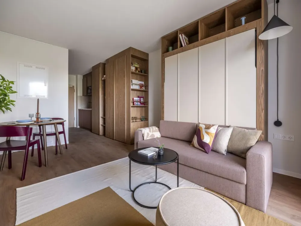 Möbliertes Studio Medium mit Gemeinschaftsflächen: Padelplatz, Fitness, Dachterrasse & mehr