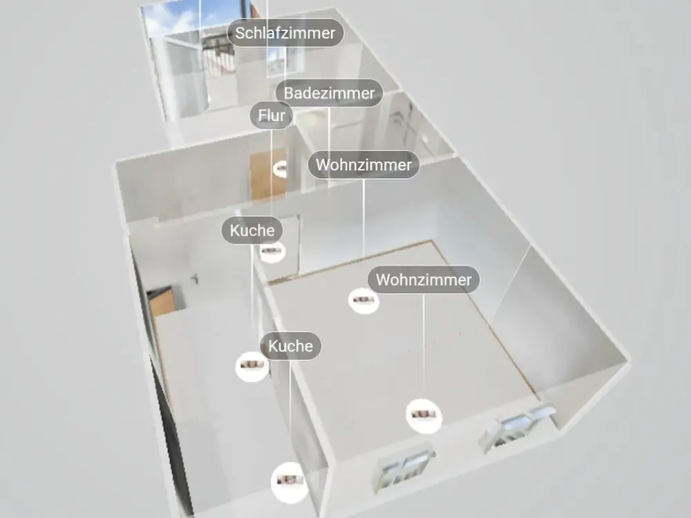 Bright, Modernized 2-Room Apartment with Balcony & Built-in Kitchen, Near Old Town, Available Immediately