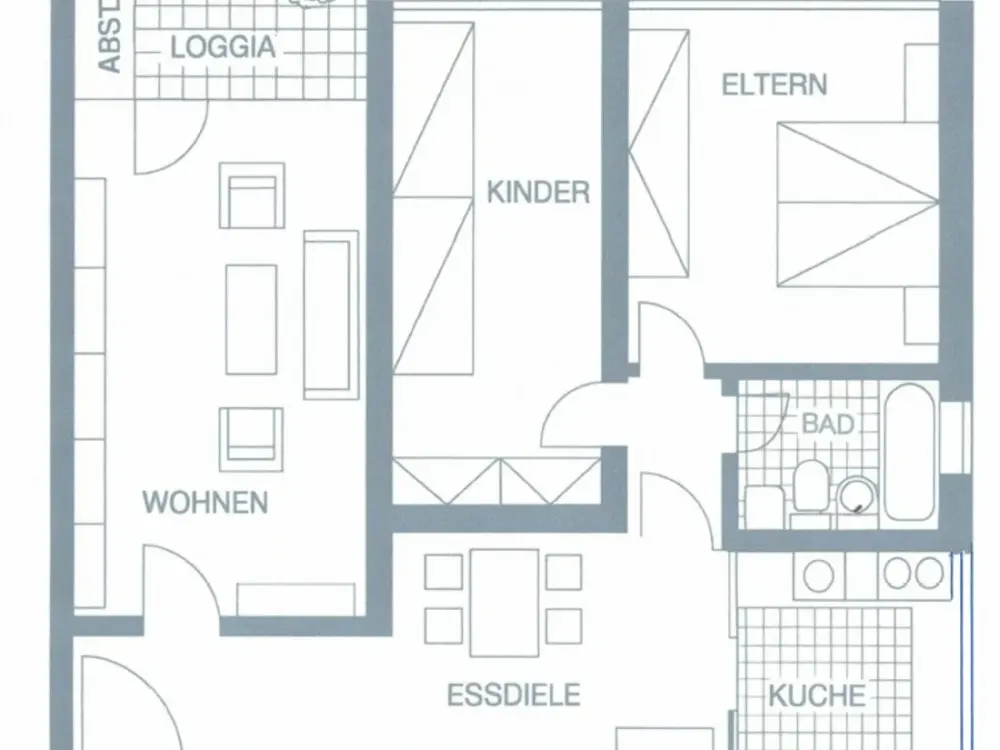 Helle 3-Zimmer Wohnung im 6. OG mit Loggia in Herne-Horsthausen