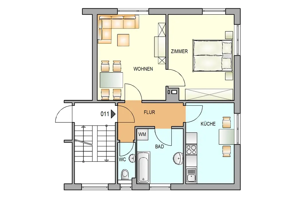 2-Zimmer-Wohnung in Stuttgart-Münster