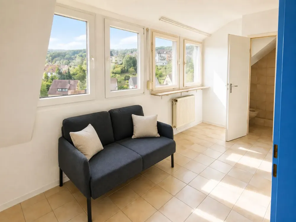 Vollmöbliertes Studioapartment mit Balkon und Aussicht über Stuttgart