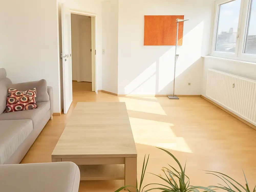MÖBLIERT und über den Dächern von Düsseldorf: 3 Zimmer in Friedrichstadt