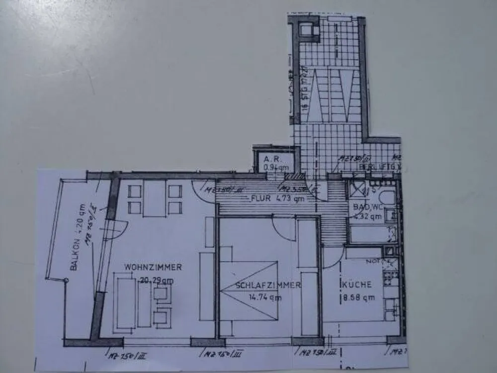 Ruhige 2 - Zimmer - Wohnung in St. Johannis mit Balkon