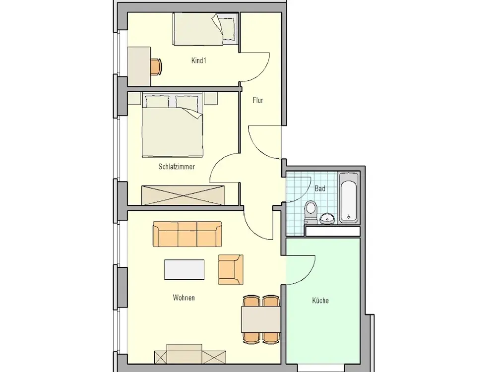 Schöne 3-Raum-Wohnung in Rostock - Lichtenhagen