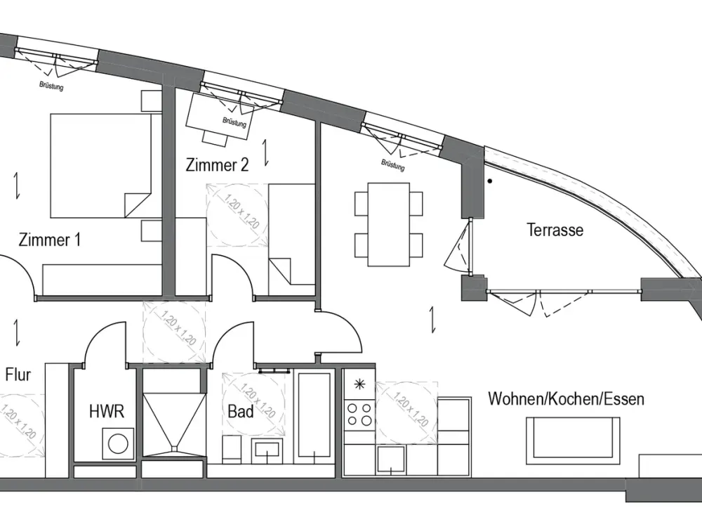 3-Zimmer-Wohnung mit Essecke und Einbauküche - mehrere Erstbezüge!