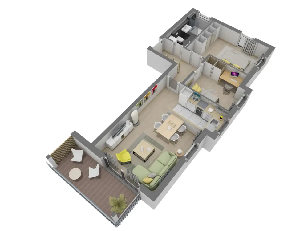 Tolle 3,5-Zimmer-Wohnung mit Balkon, Blick in den Garten
