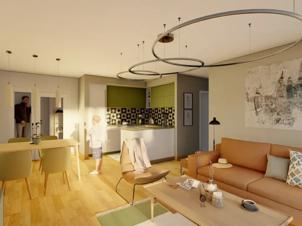 Tolle 3,5-Zimmer-Wohnung mit Balkon, Blick in den Garten