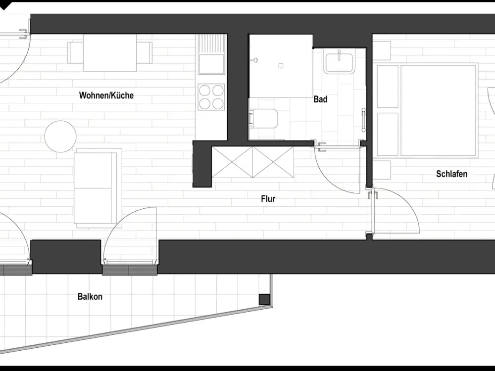 Sanierte 2-Zimmer Wohnung in Flingerns Herzstück (WE 1.08) | mit EBK und Balkon!