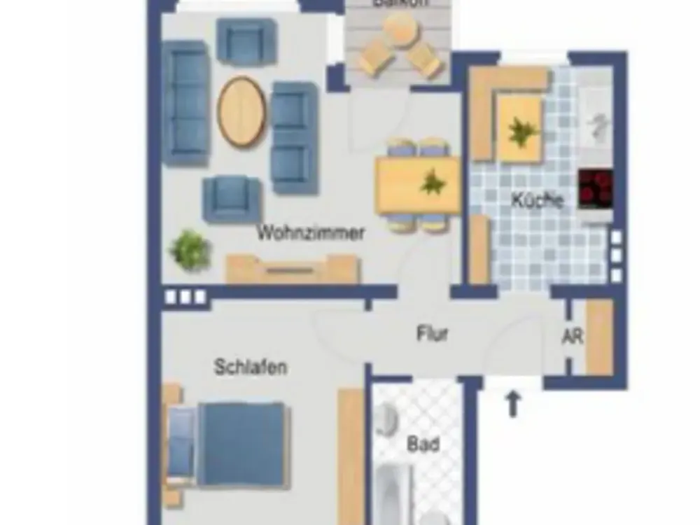 Zuhause mit zwei Zimmern in Düsseldorf Unterrath