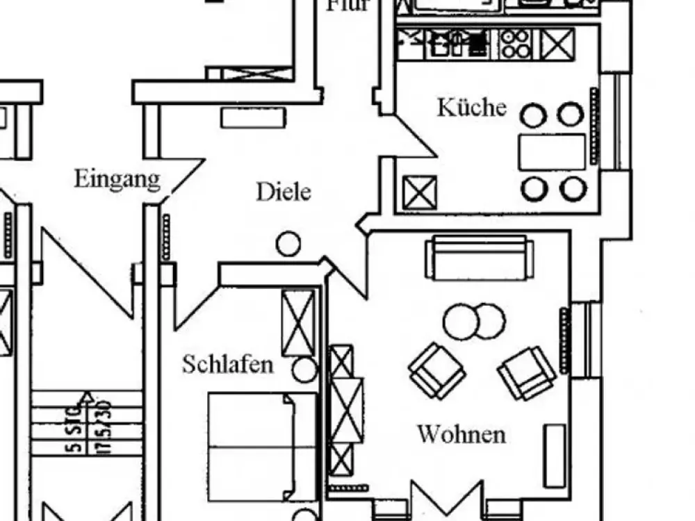 * großzügige und helle 2-Zimmer-Wohnung mit Balkon - ID 4015 *