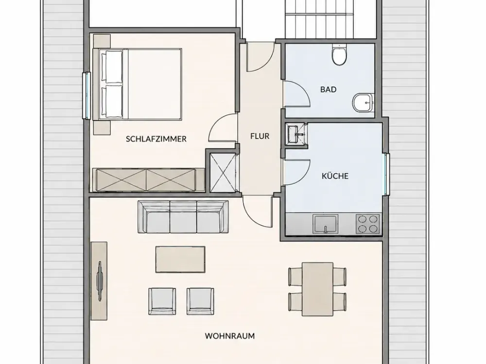 Gemütliche 2-Zimmer-Dachgeschosswohnung am Rosenberg in Hofheim-Marxheim