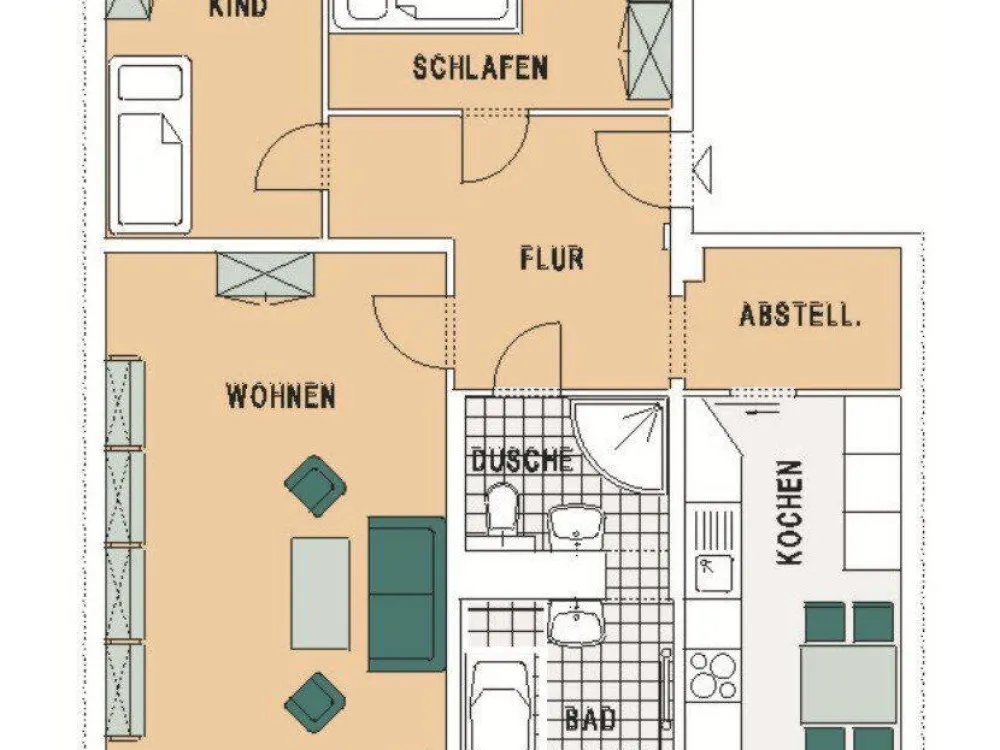 *Bezugsfreie 3-Raum-Wohnung im 1. OG mit Südbalkon, Tageslichtbad und Fernblick! PLUS: Wohnküche mit EBK!*