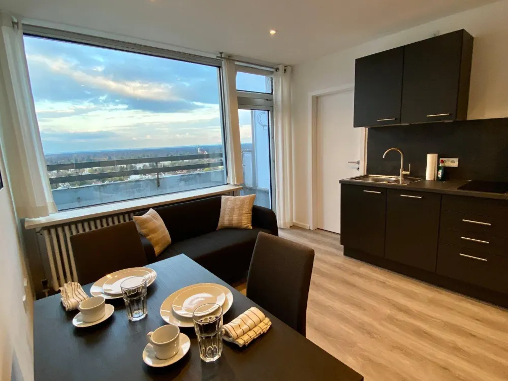 1- Zimmer Wohnung voll möbliert, saniert, Dachterrasse