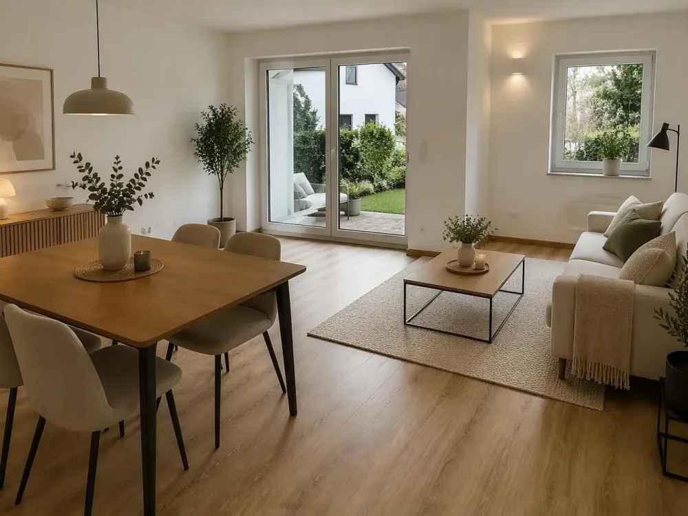 Moderne 2 Zimmer Erdgeschosswohnung mit schönem Garten und hochwertiger Einbauküche