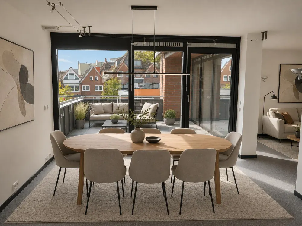 Living in an absolutely central location: 3-room maisonette apartment with roof terrace in Bergedorf