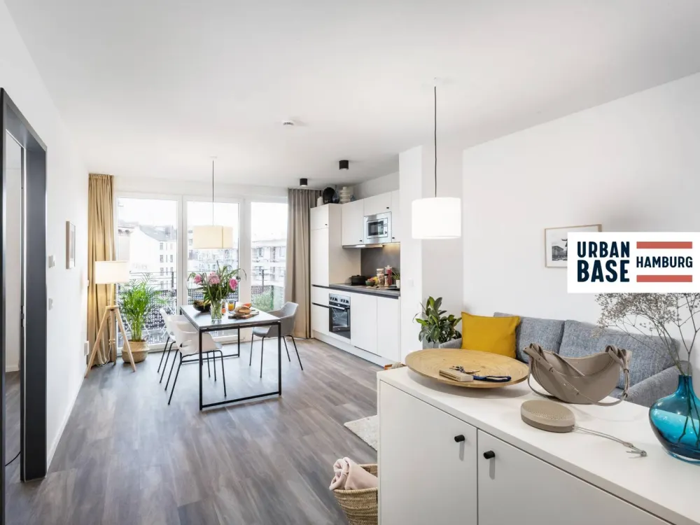 Willkommen am Puls der Hansestadt: Vollmöbliertes 2-Zimmer-Apartment mit EBK, BALKON, ALL-IN-MIETE, UVM.